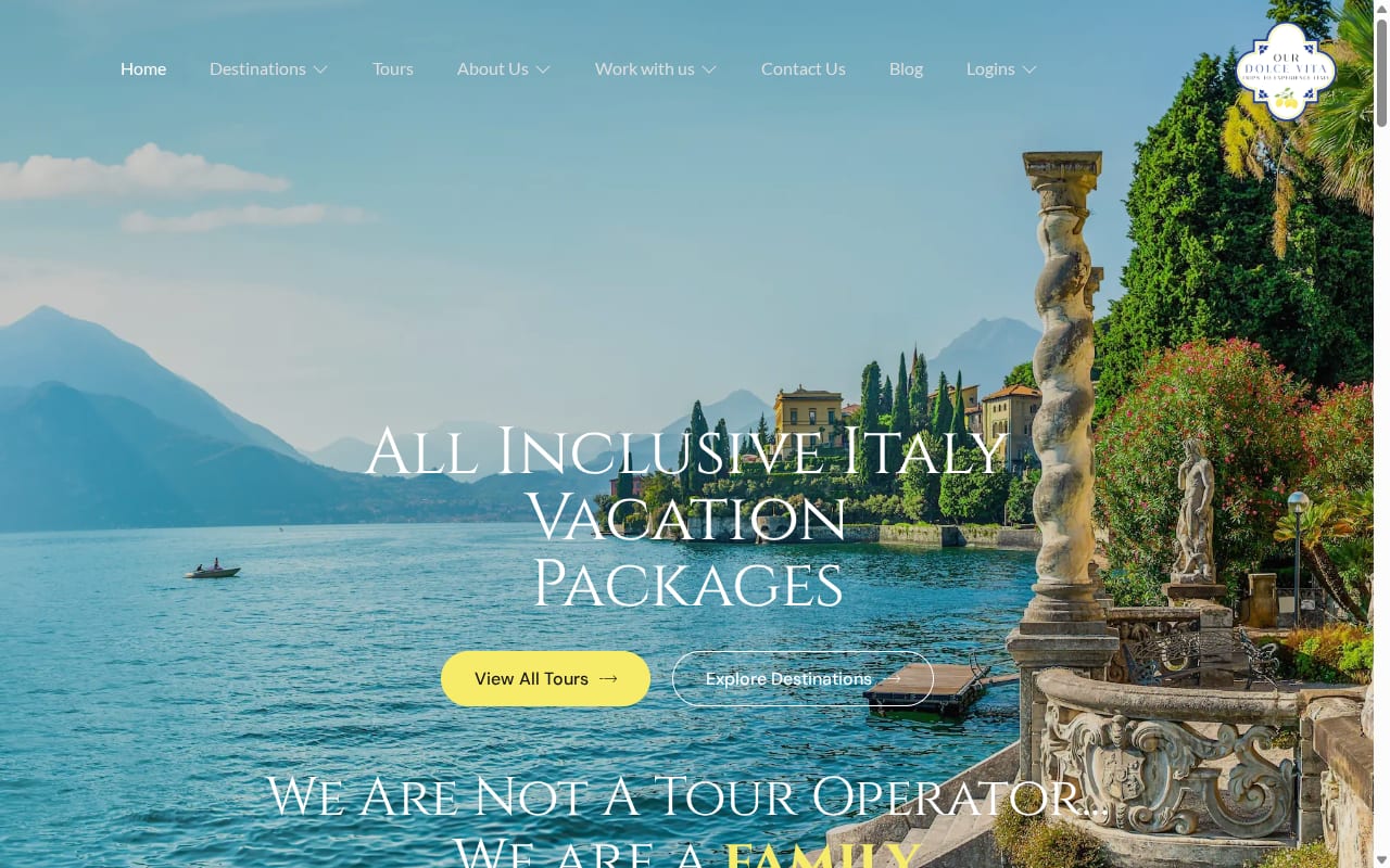 Our Dolce Vita Affiliate Program website screenshot