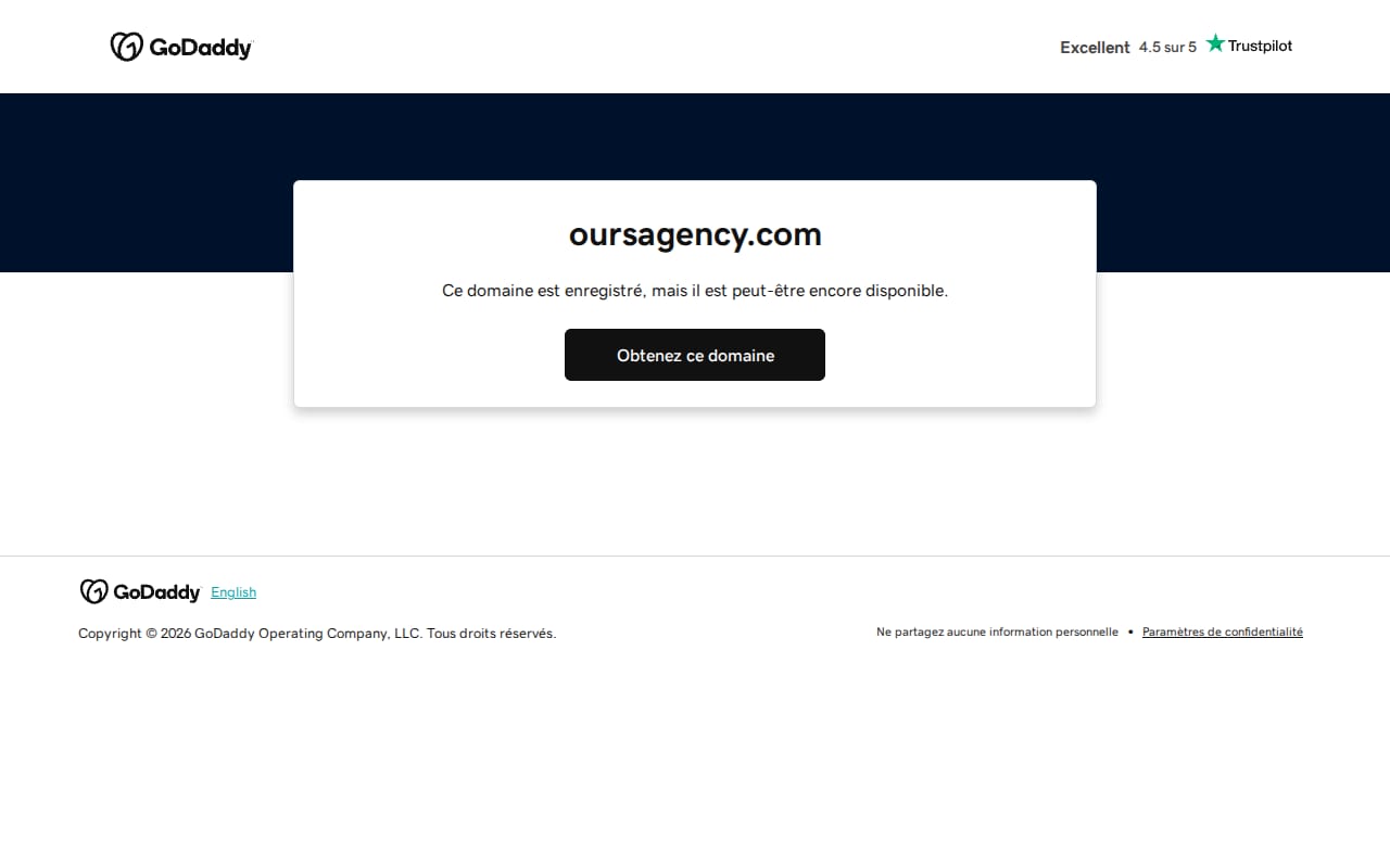 Oursagency website screenshot