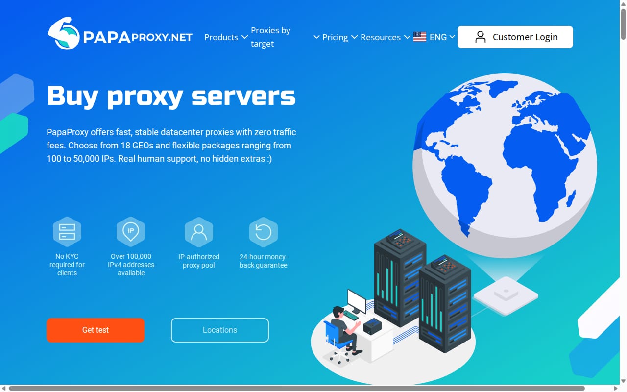 PapaProxy Affiliate Program website screenshot