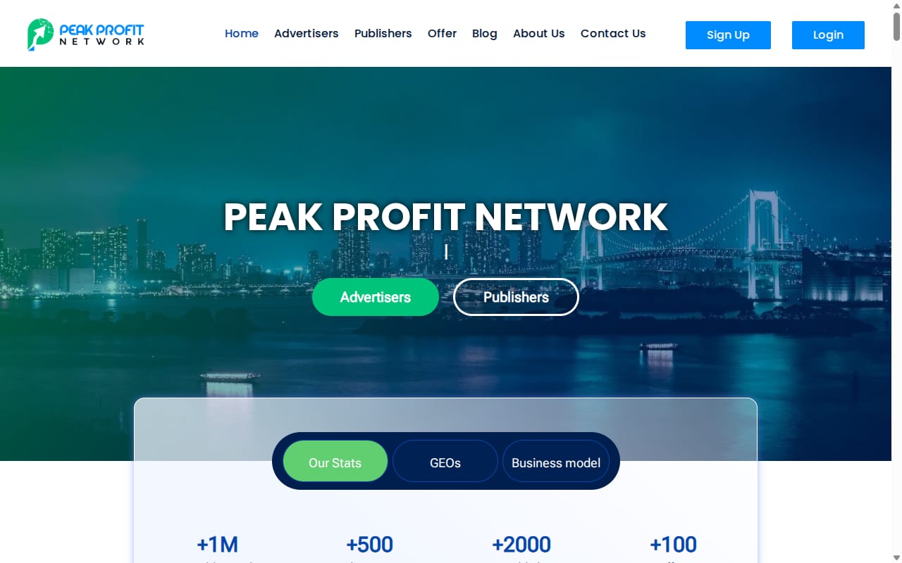 Peak Profit Network 網站截圖