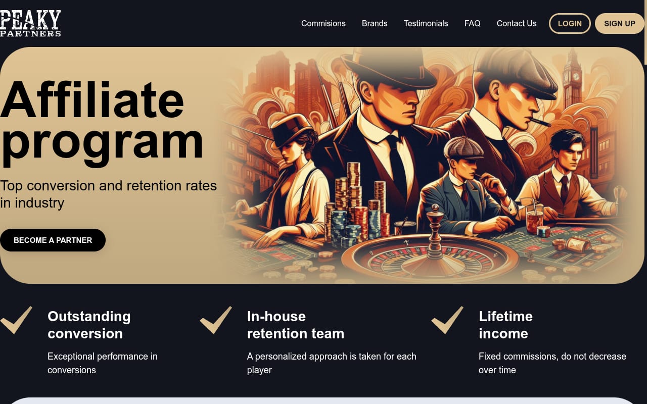Peaky Partners website screenshot