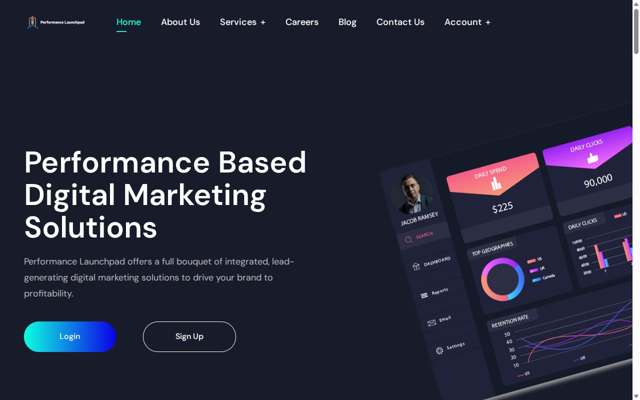 Performance Launchpad website screenshot