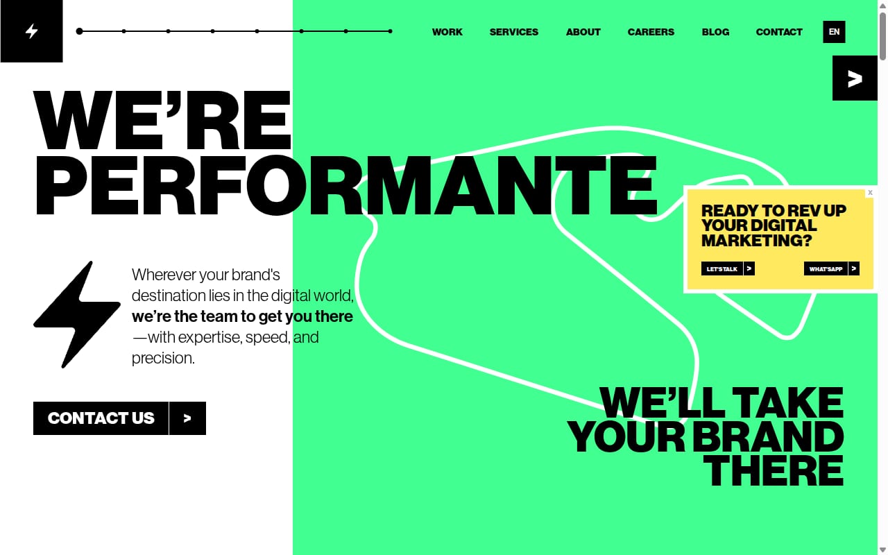 Performante 網站截圖