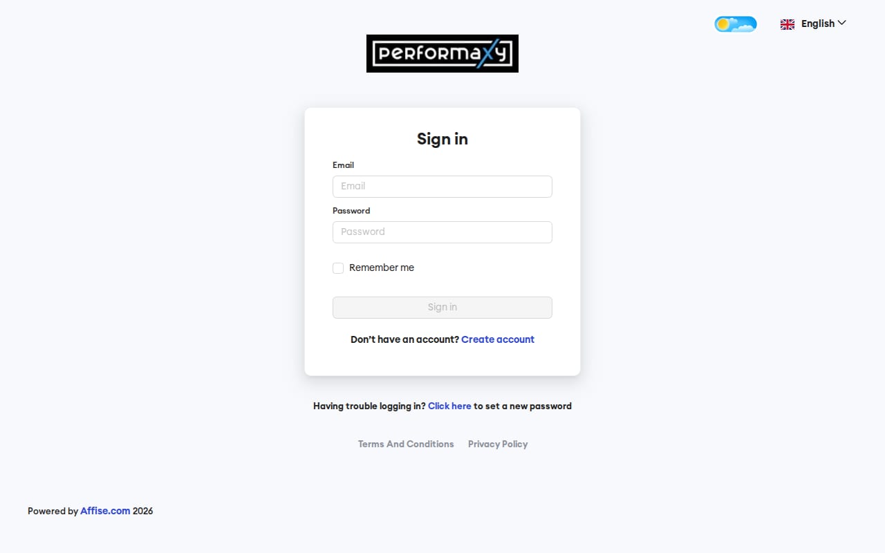 Performaxy website screenshot