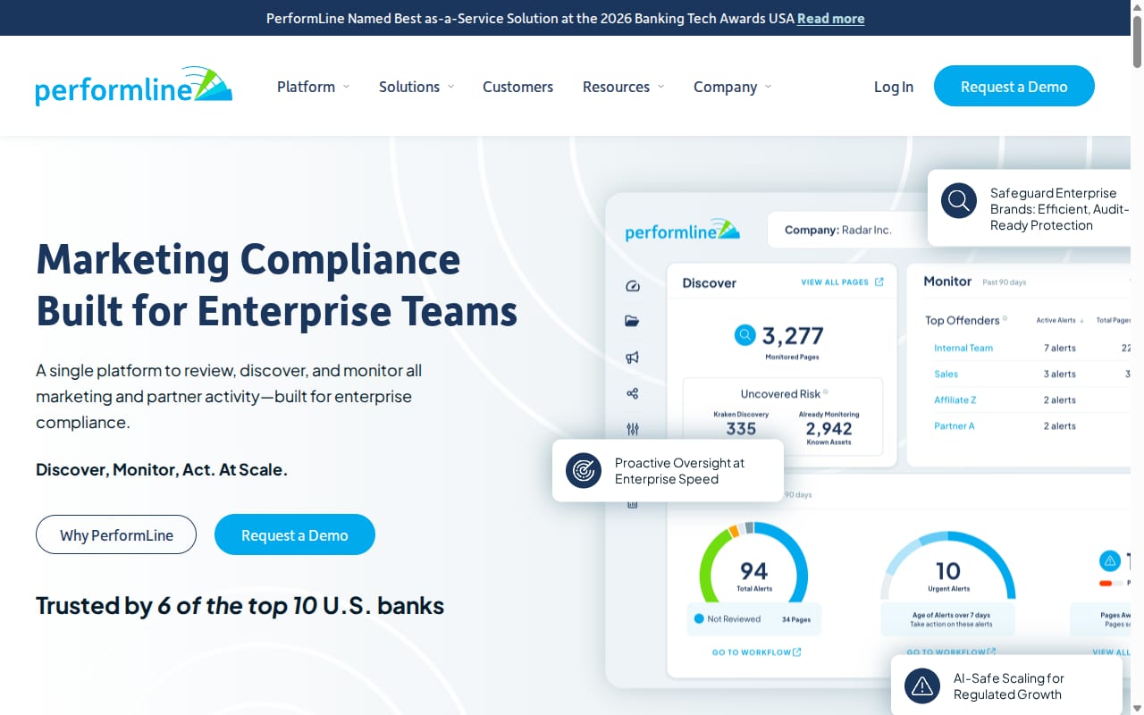 PerformLine website screenshot