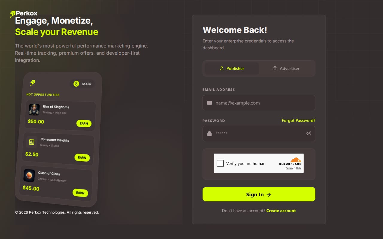 Perkox website screenshot
