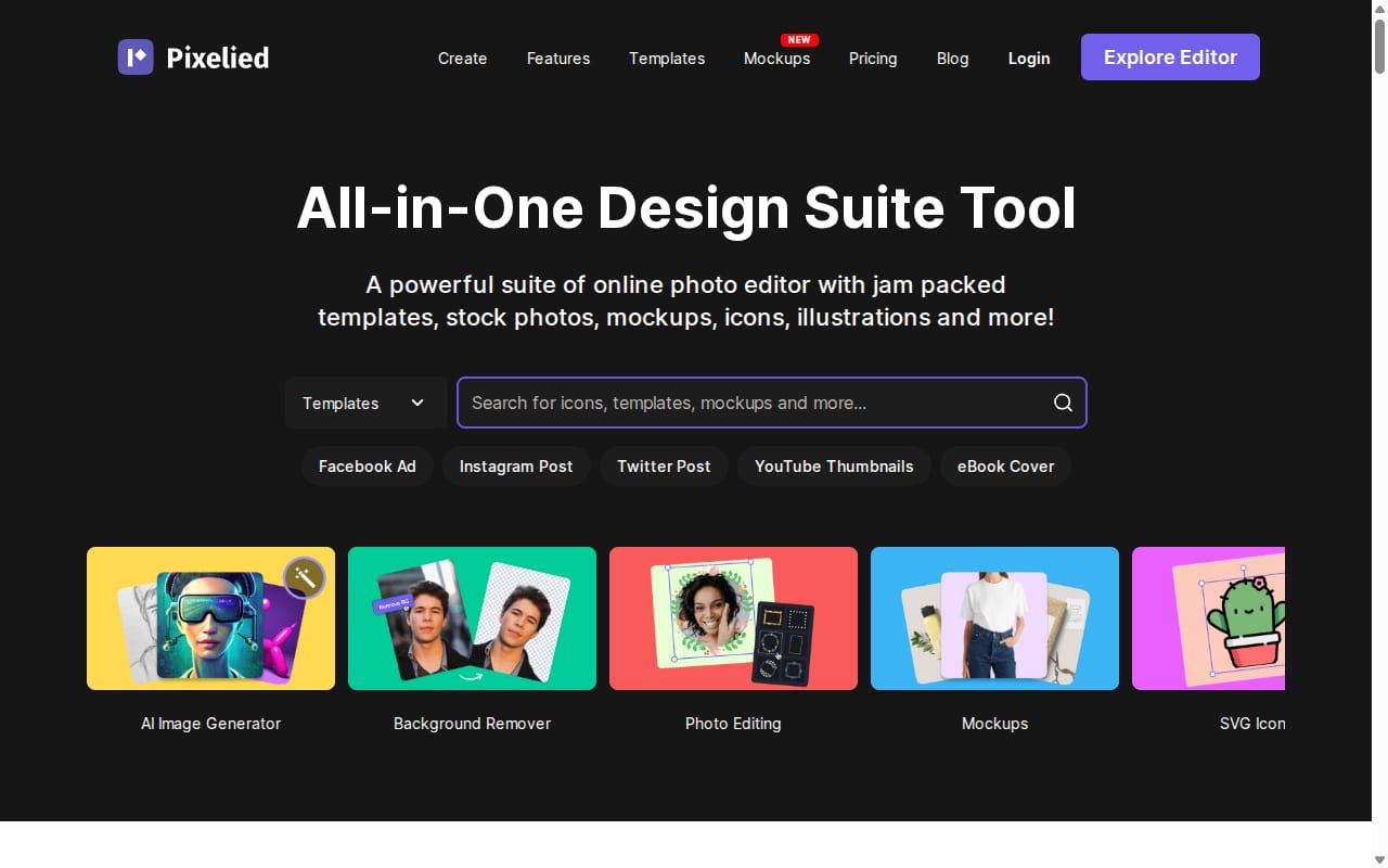 Pixelied website screenshot