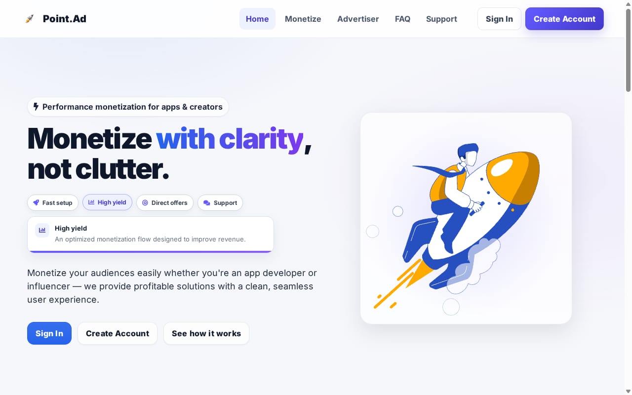 Point.ad website screenshot