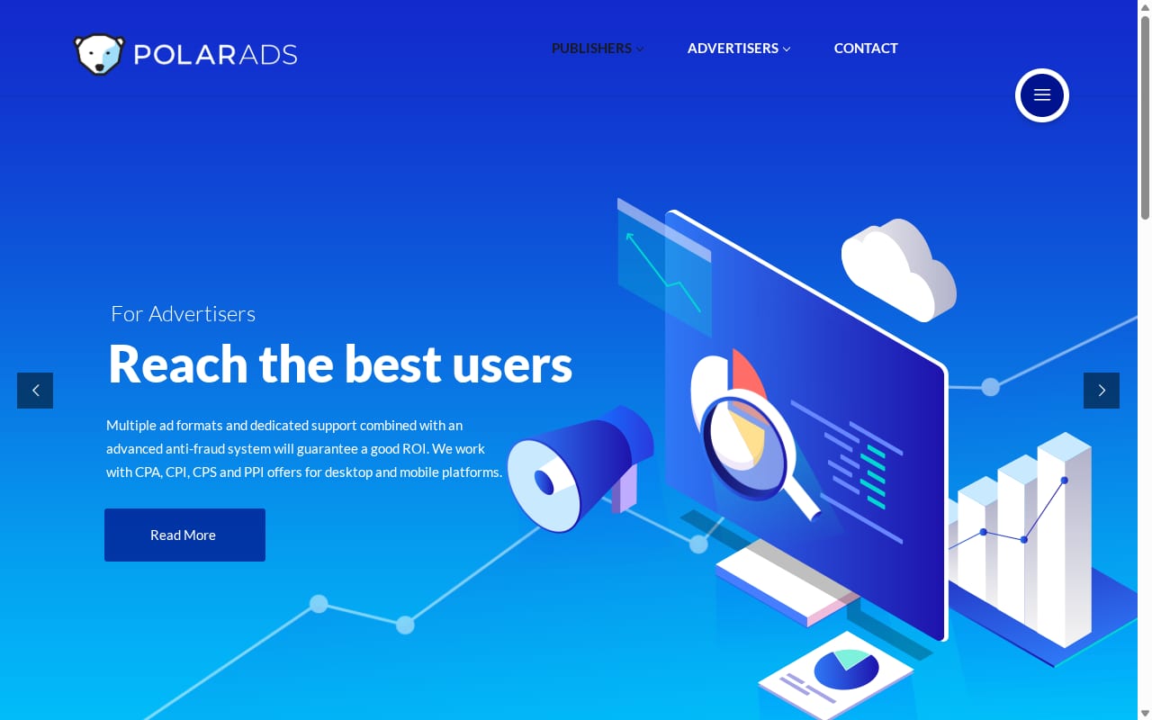 PolarAds website screenshot