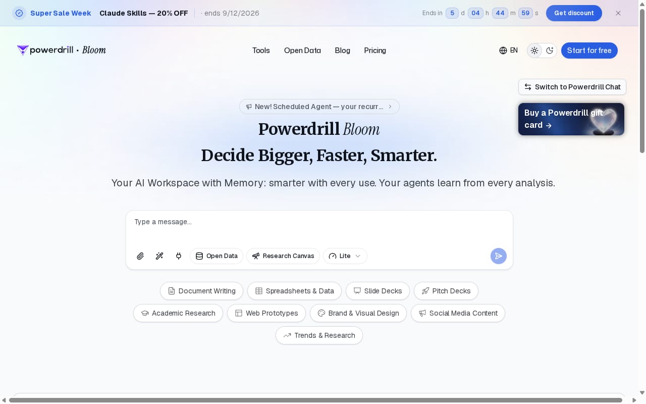Powerdrill's Affiliate Program website screenshot
