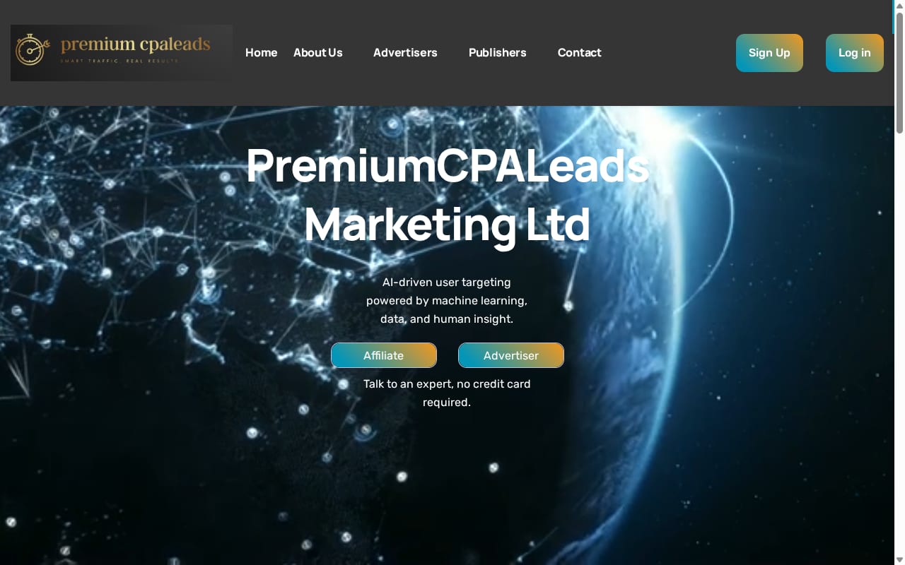 PremiumCPAleads website screenshot