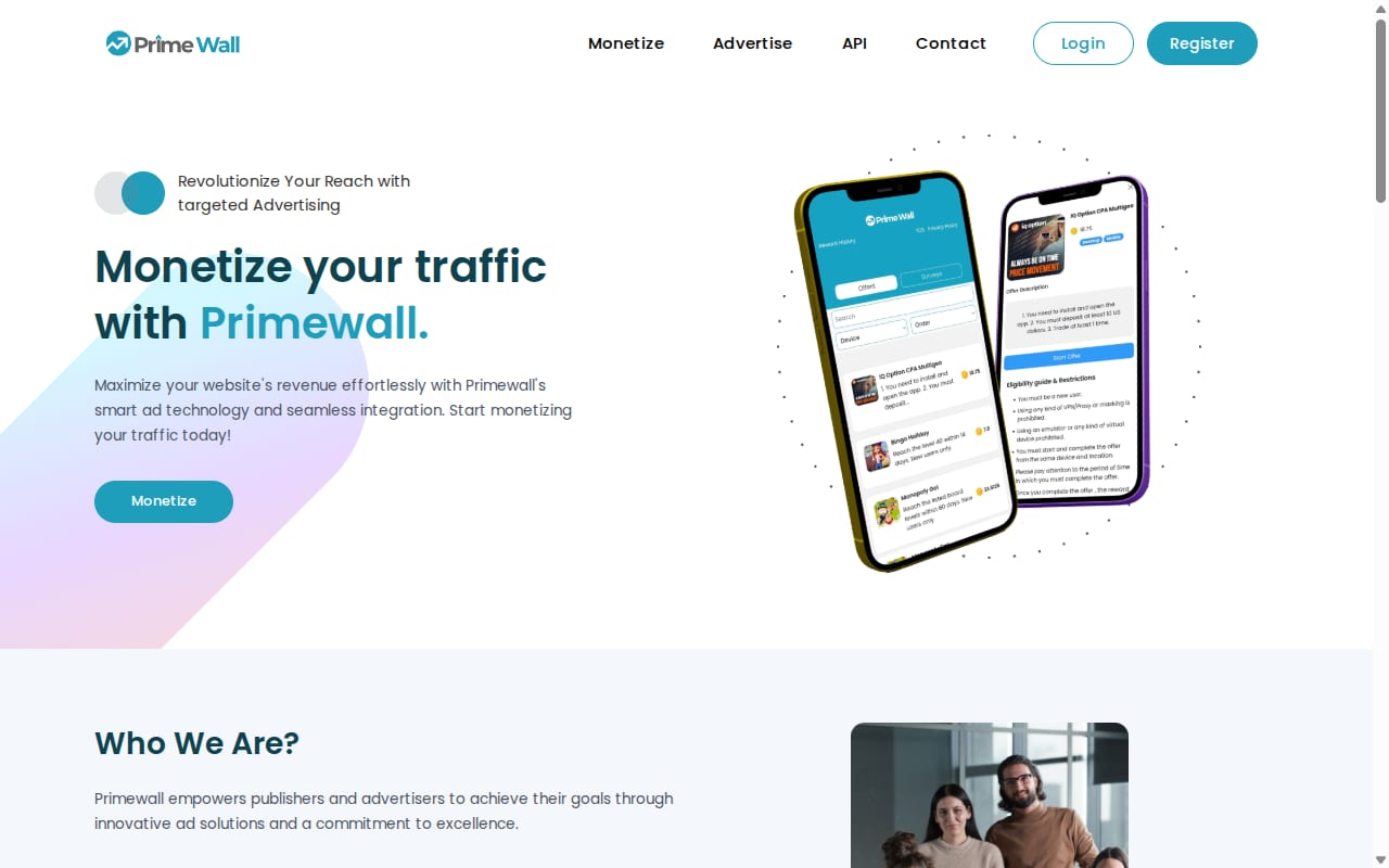 Prime Wall website screenshot
