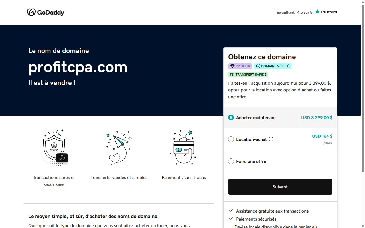 Profit CPA website screenshot