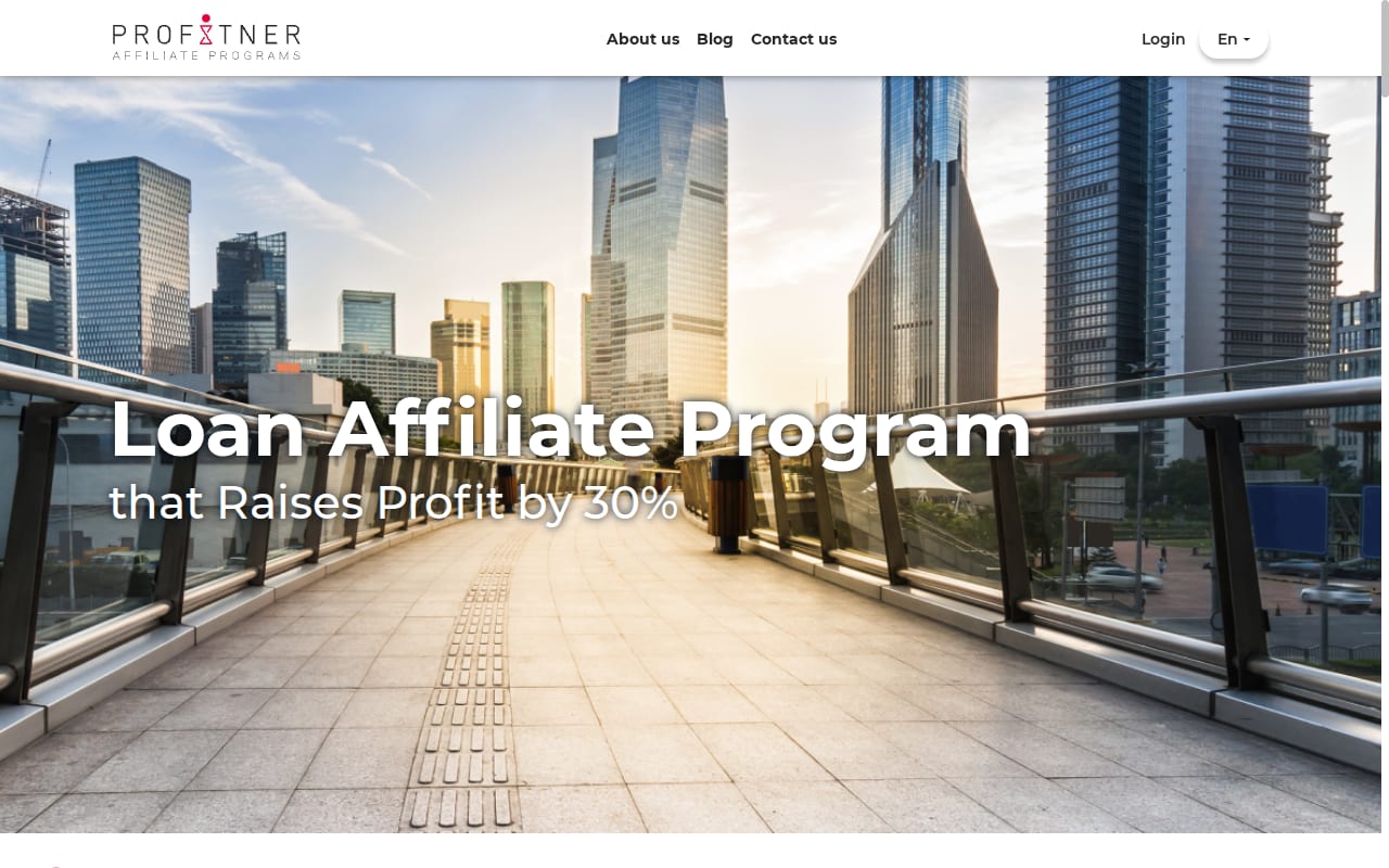 Profitner website screenshot