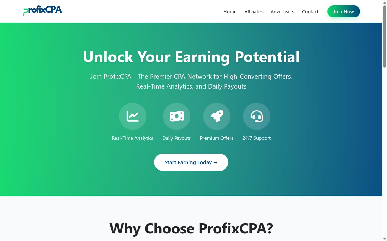 ProfixCPA website screenshot