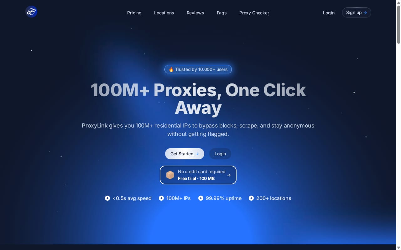 ProxyLink Affiliate Program 網站截圖