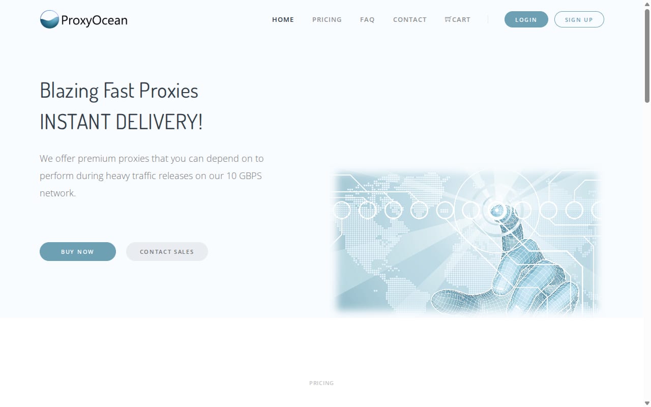 ProxyOcean Affiliate Program website screenshot