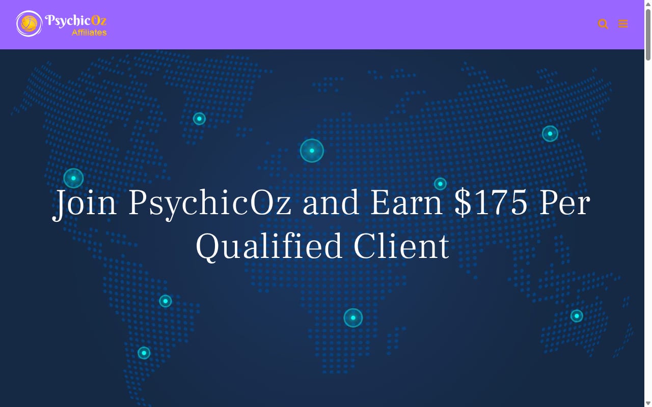PsychicOz Affiliate Program website screenshot