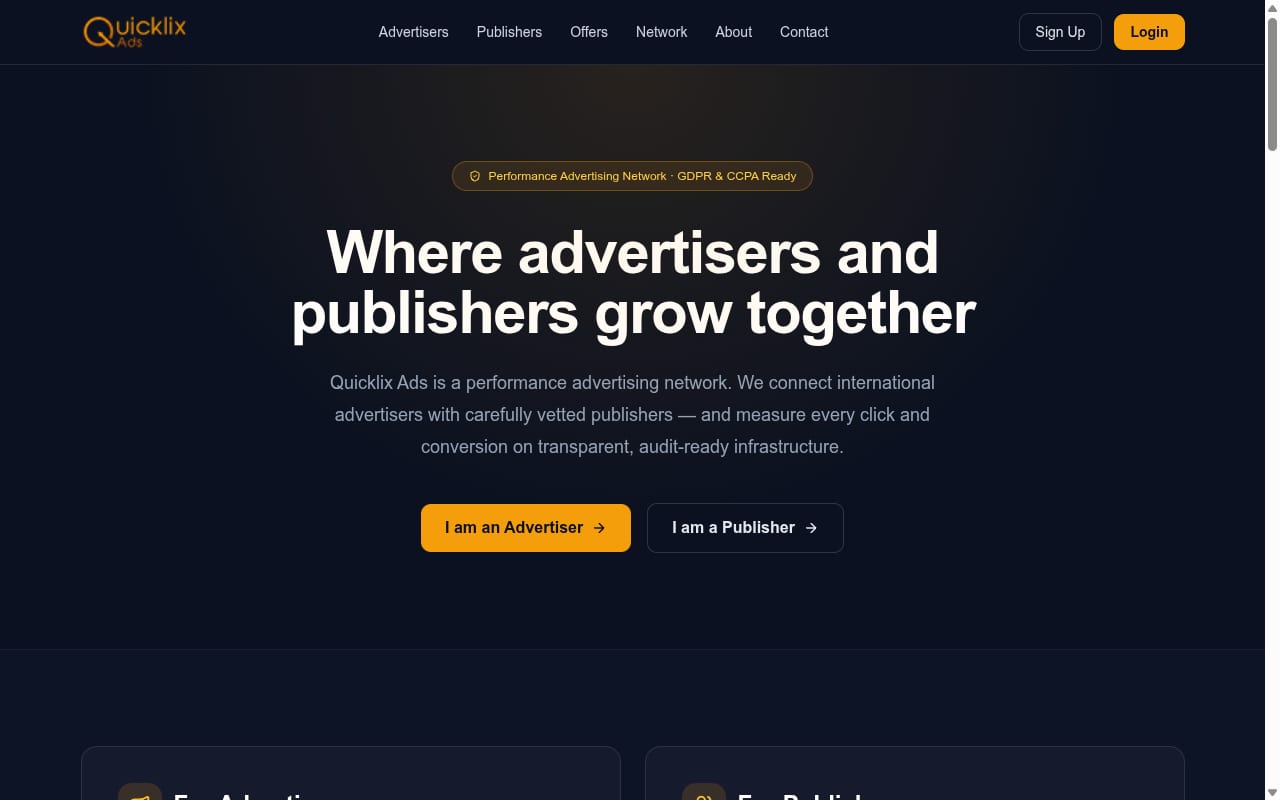Quicklix Ads 網站截圖