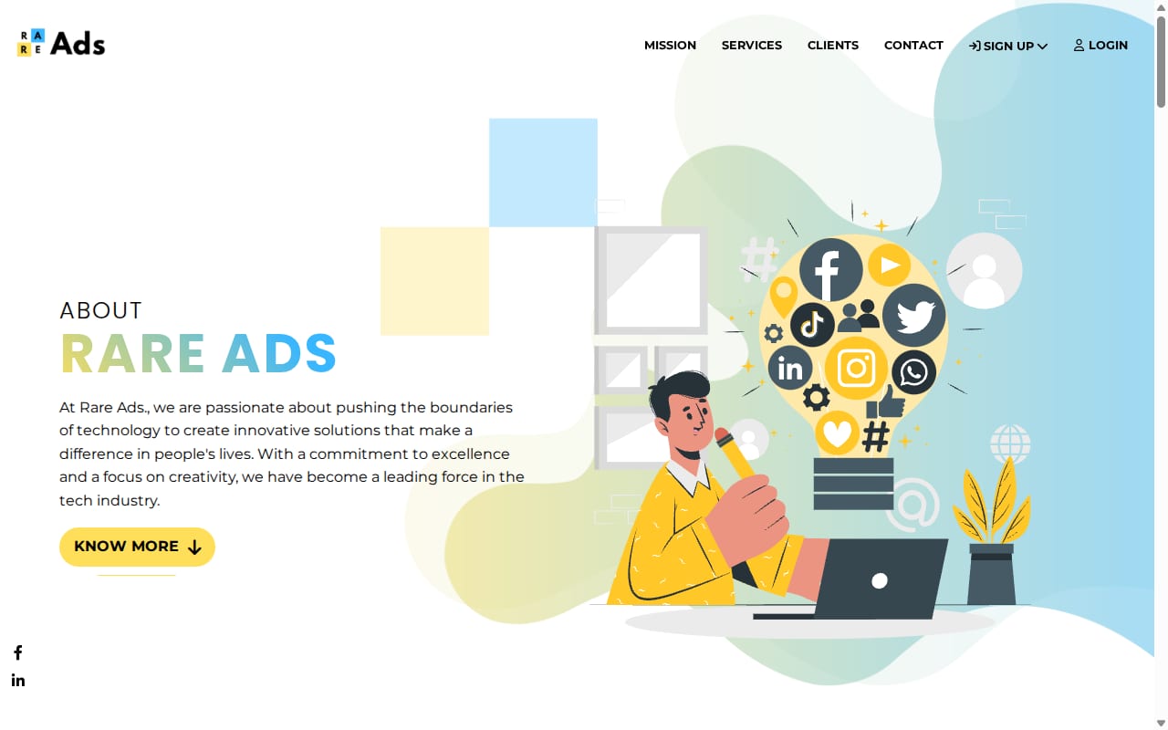 Rare Ads website screenshot