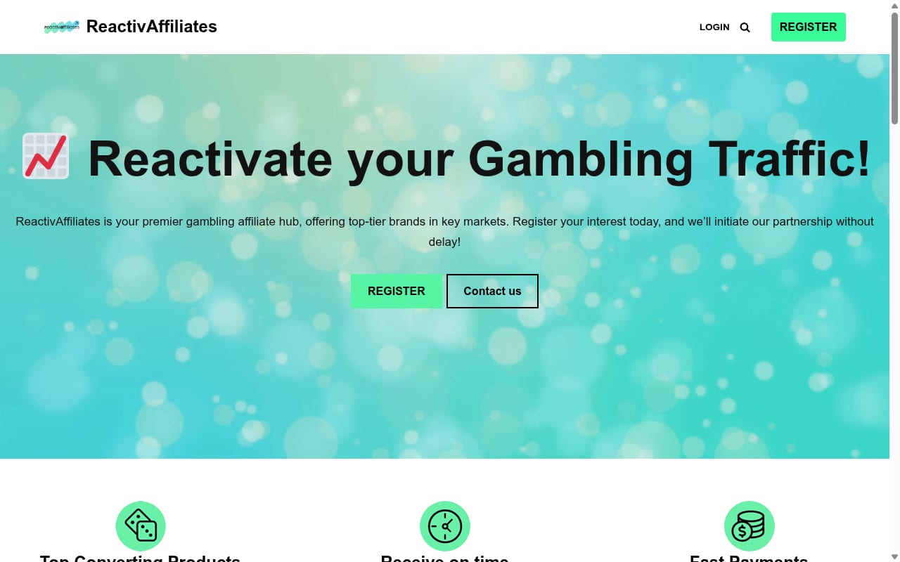 ReactivAffiliates website screenshot
