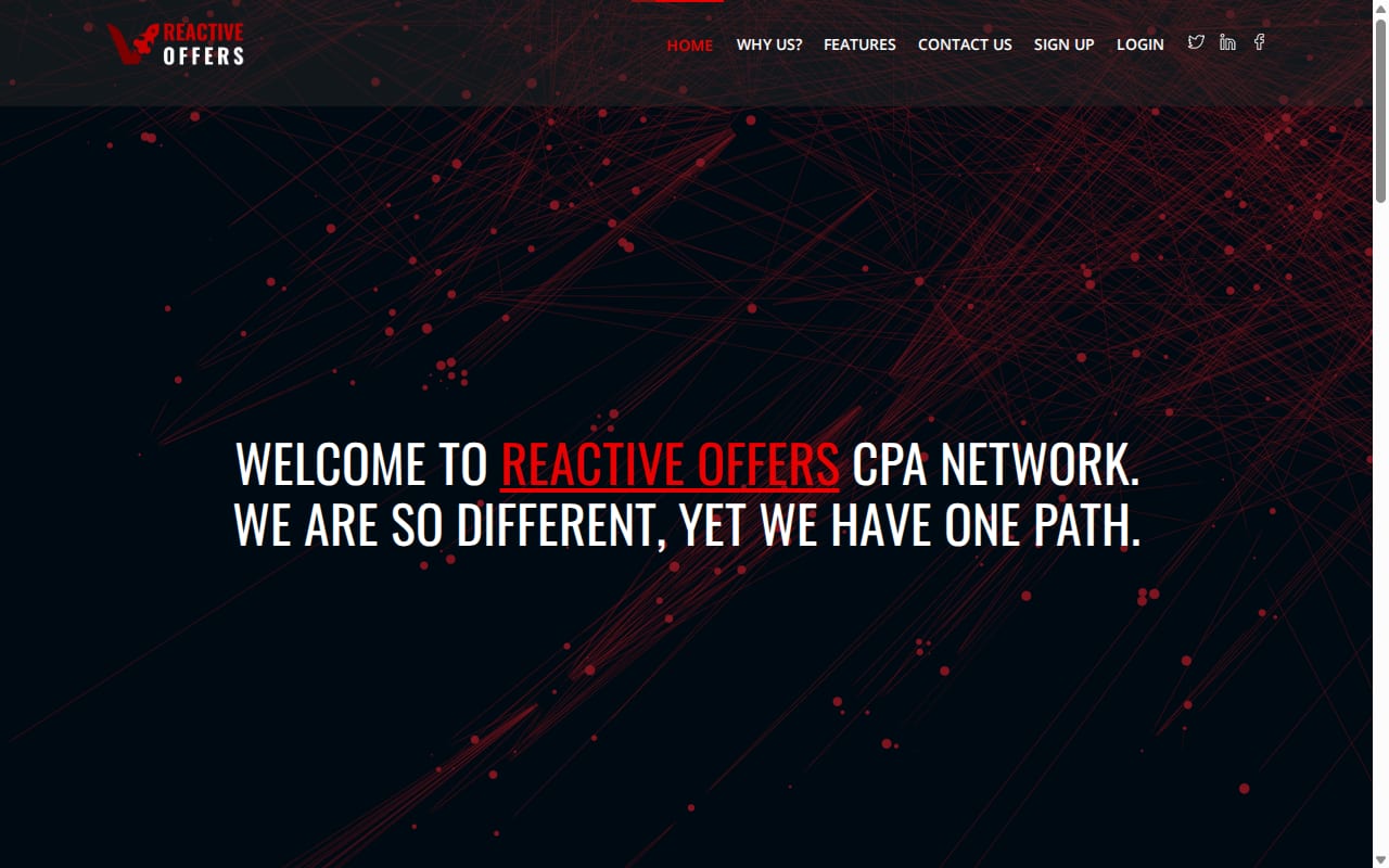 Reactive Offers 網站截圖
