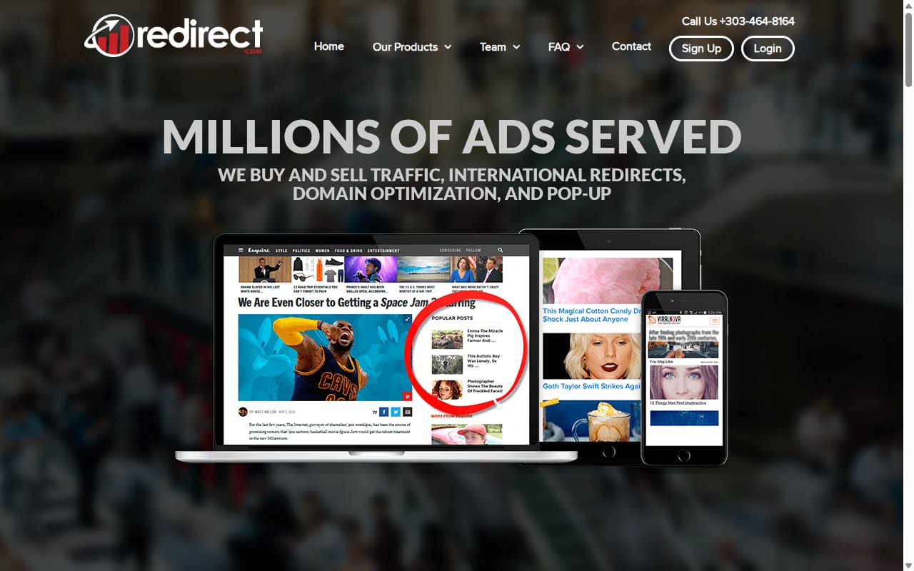 Redirect.com website screenshot