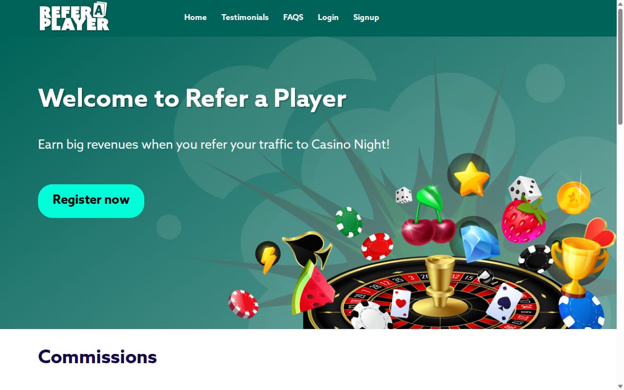 Refer a Player website screenshot