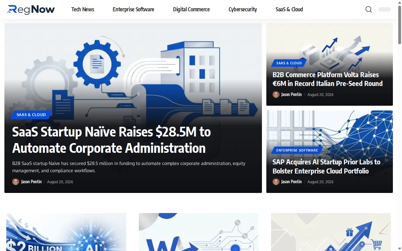 RegNow website screenshot