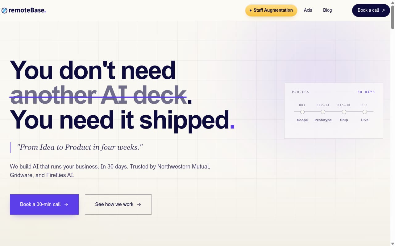 Remotebase Affiliate Program website screenshot