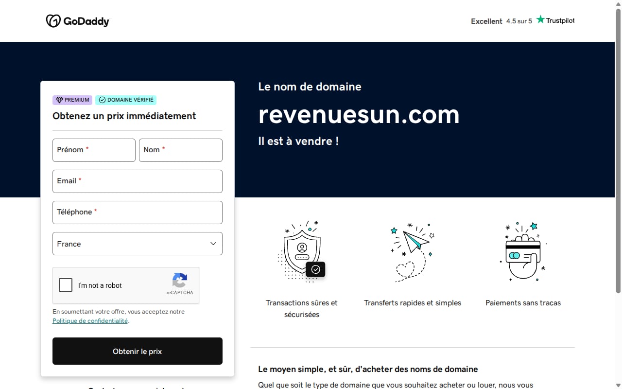 Revenue Sun website screenshot