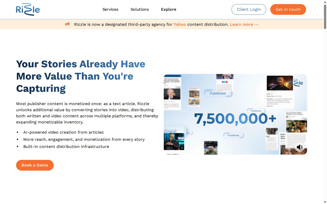 Rizzle Affiliate Program website screenshot