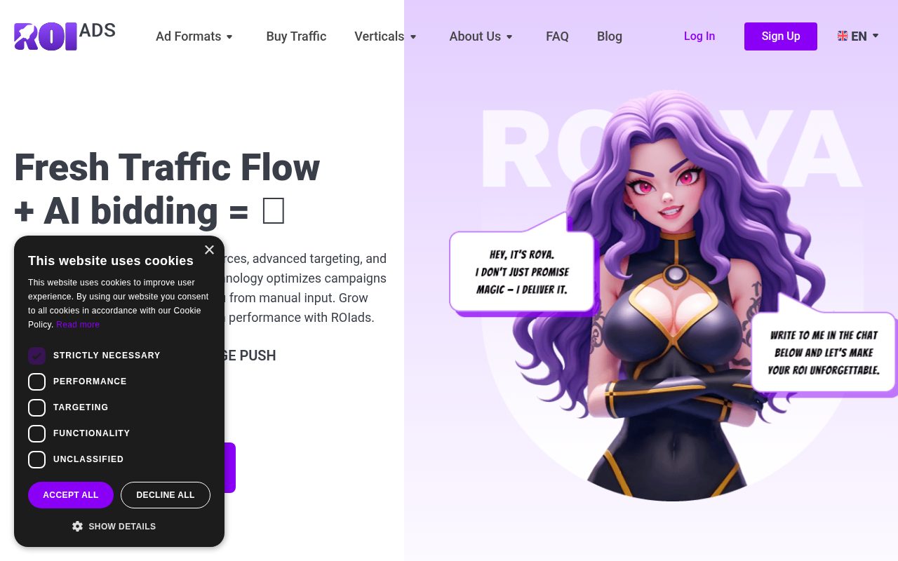 ROIads website screenshot