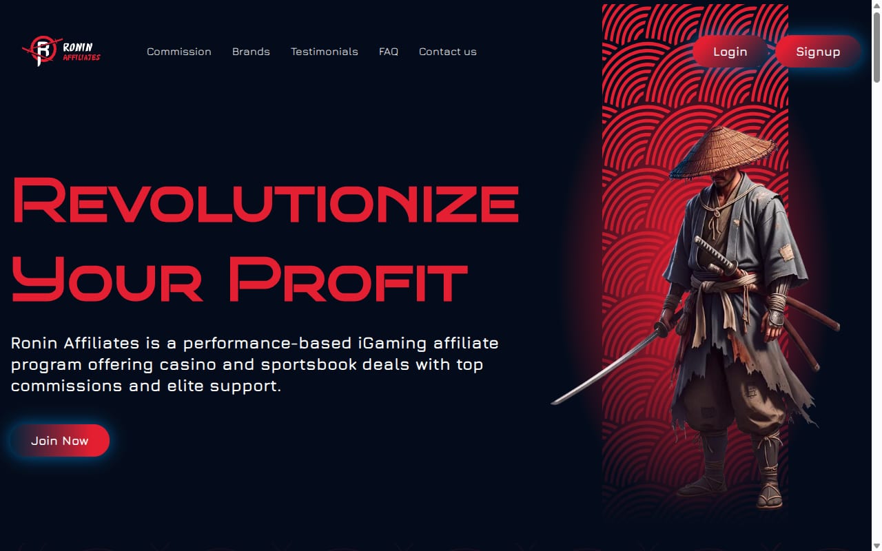 Ronin Affiliates website screenshot