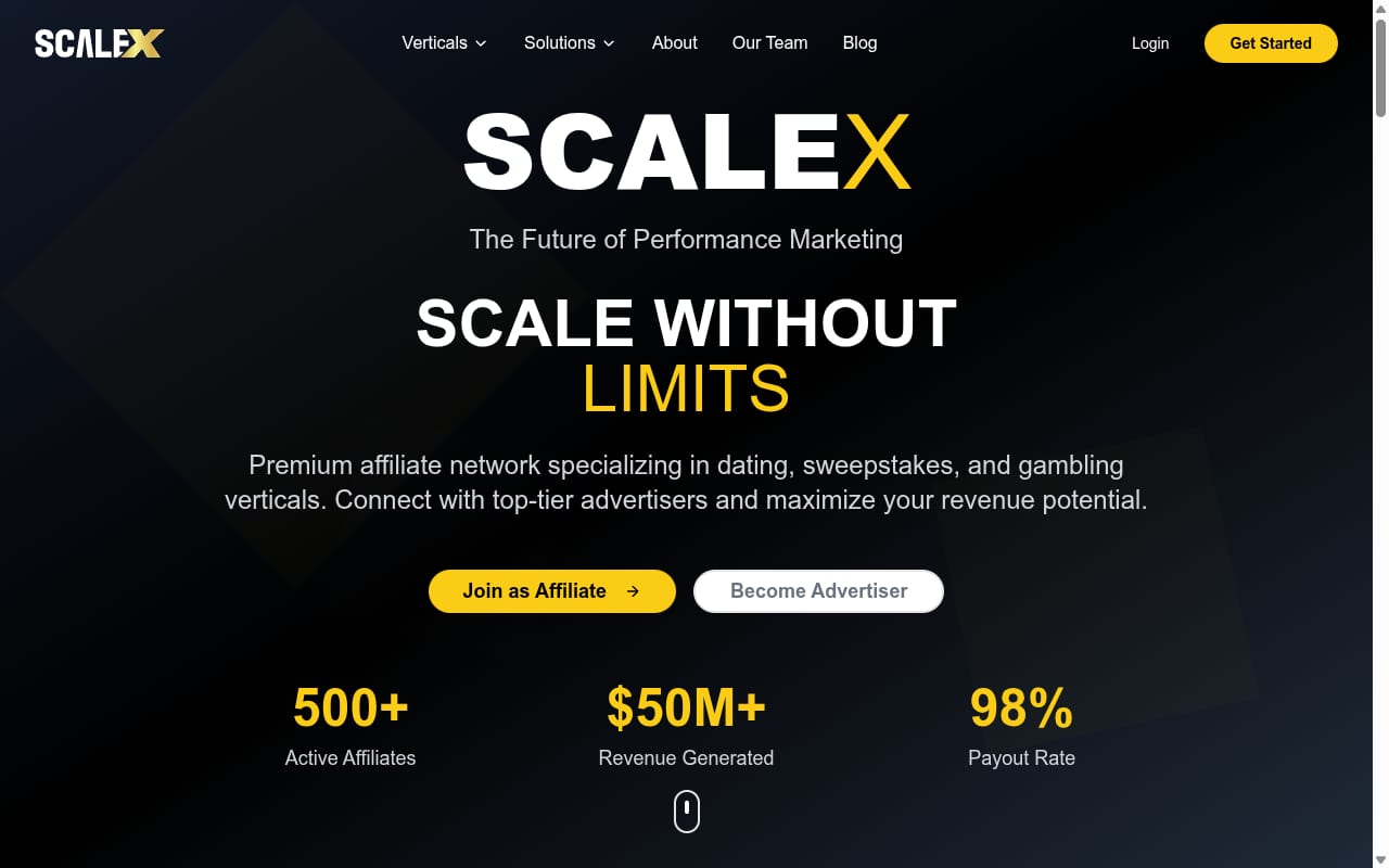 ScaleX website screenshot