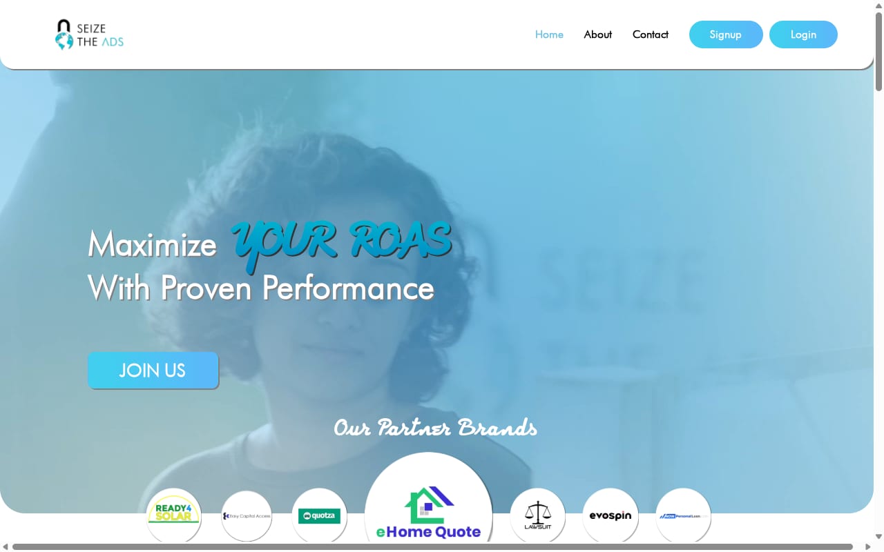 Seize The Ads website screenshot