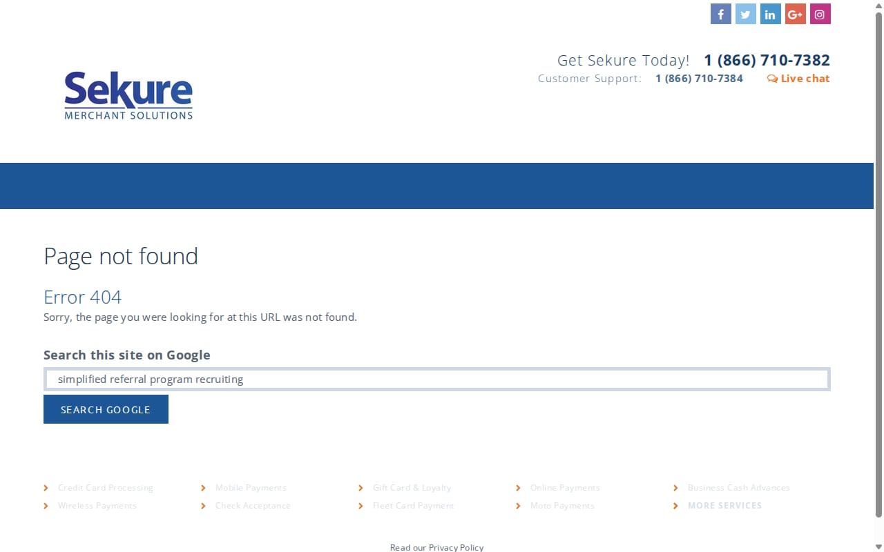 Sekure Merchant Affiliate Program 網站截圖