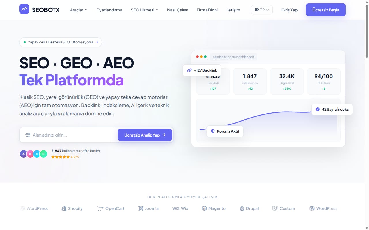 SeoBotX Affiliate Program website screenshot