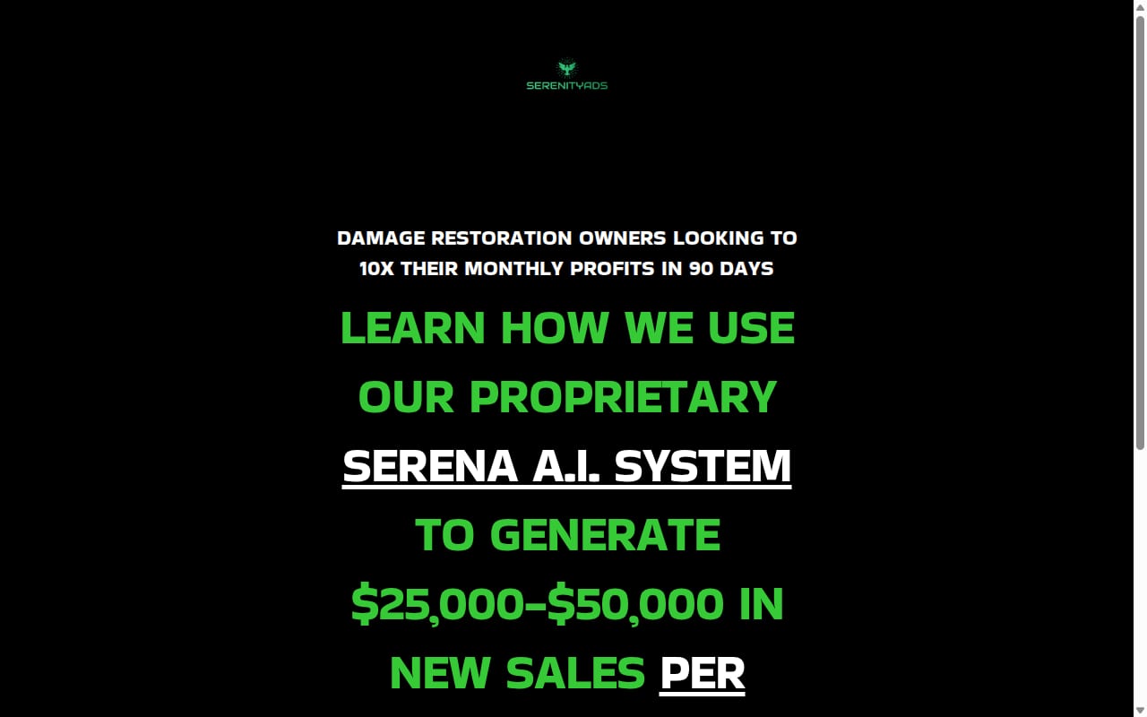 Serenity Ads 網站截圖