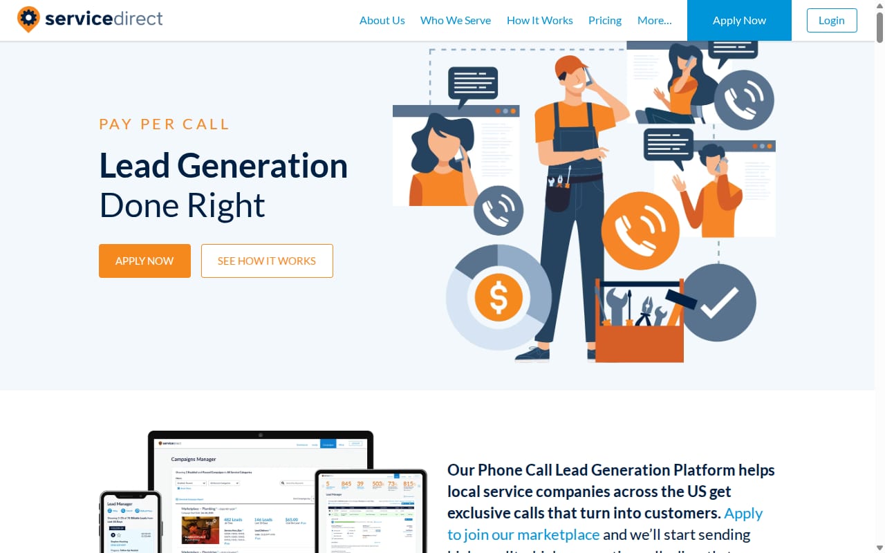 Service Direct 網站截圖