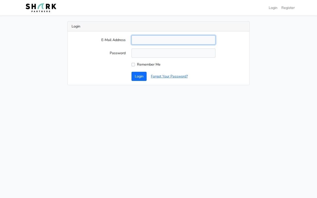 Shark Partners website screenshot