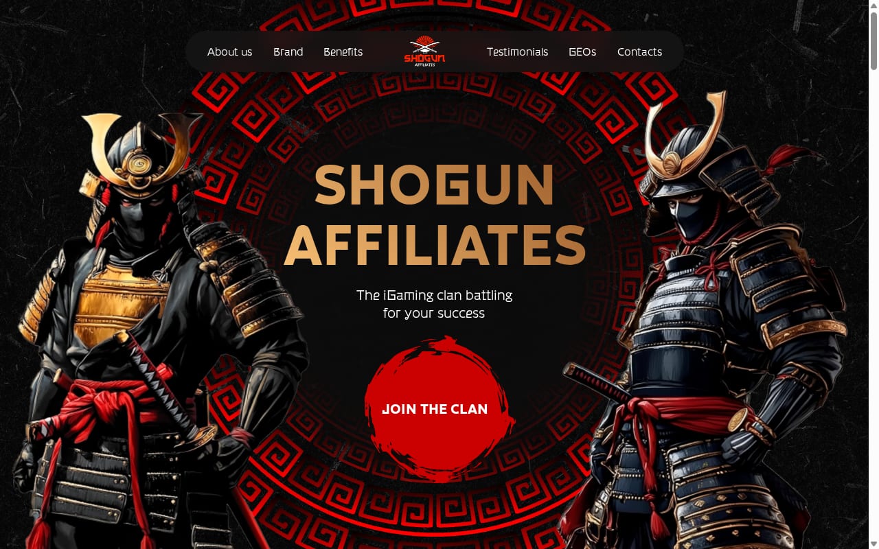 Shogun Affiliates website screenshot