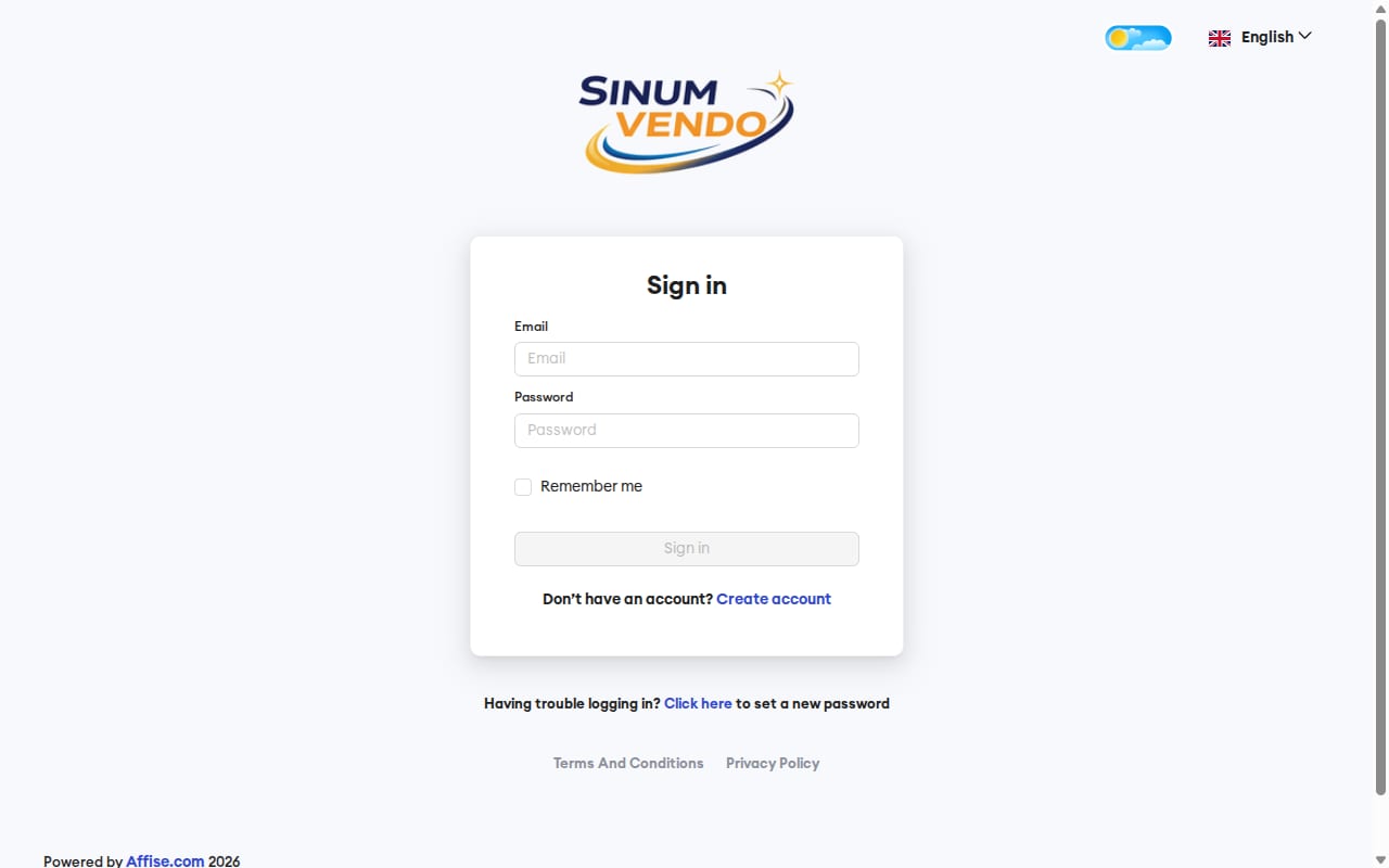 Sinum Vendo website screenshot