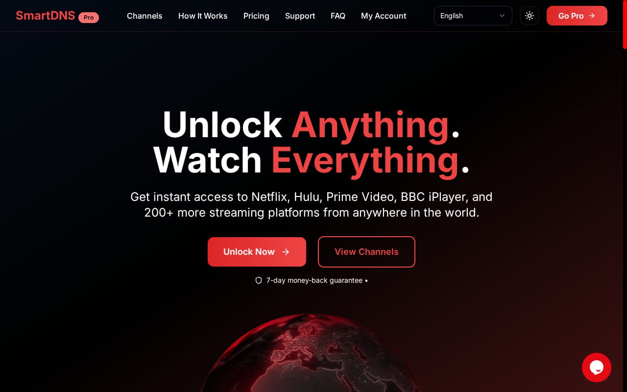 SmartDNS.pro Affiliate Program website screenshot