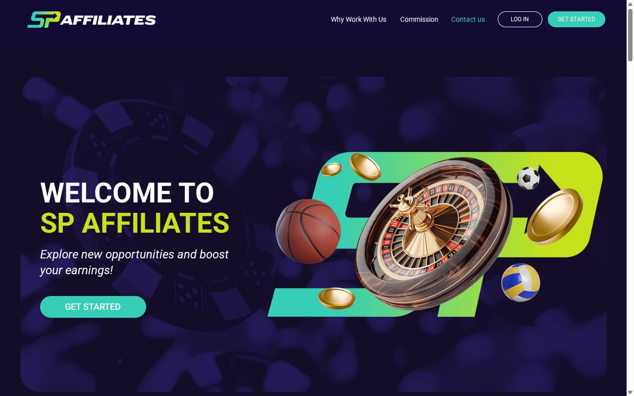 SP Affiliates website screenshot