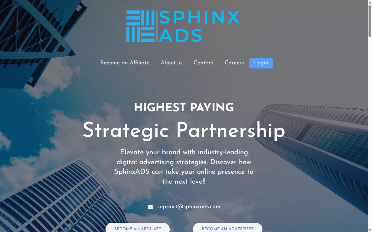 SphinxAds 網站截圖