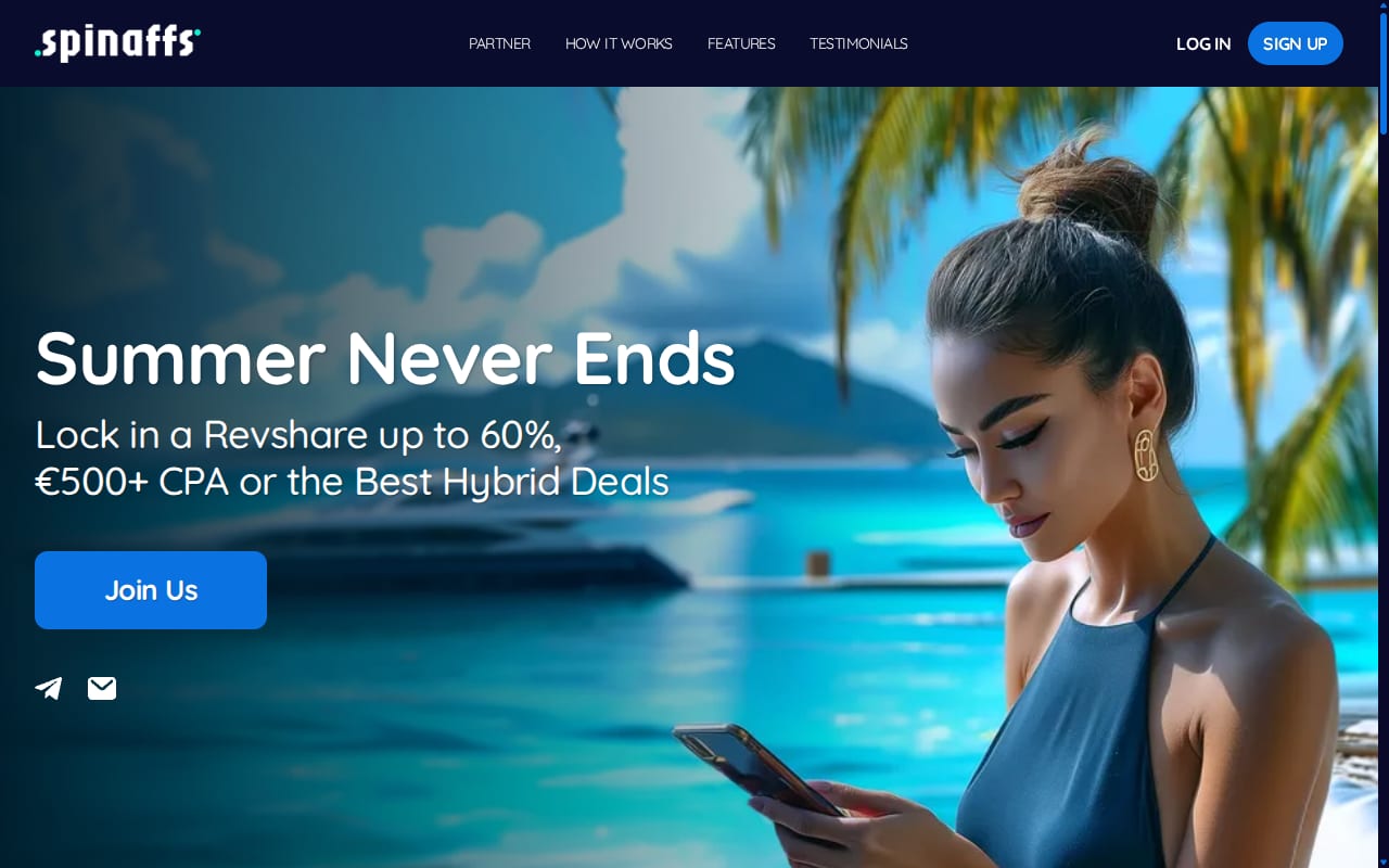 Spinaffs website screenshot