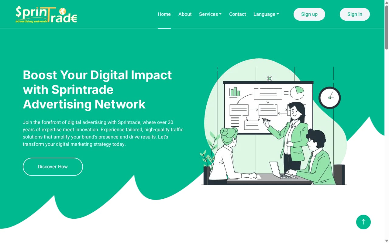 Sprintrade website screenshot