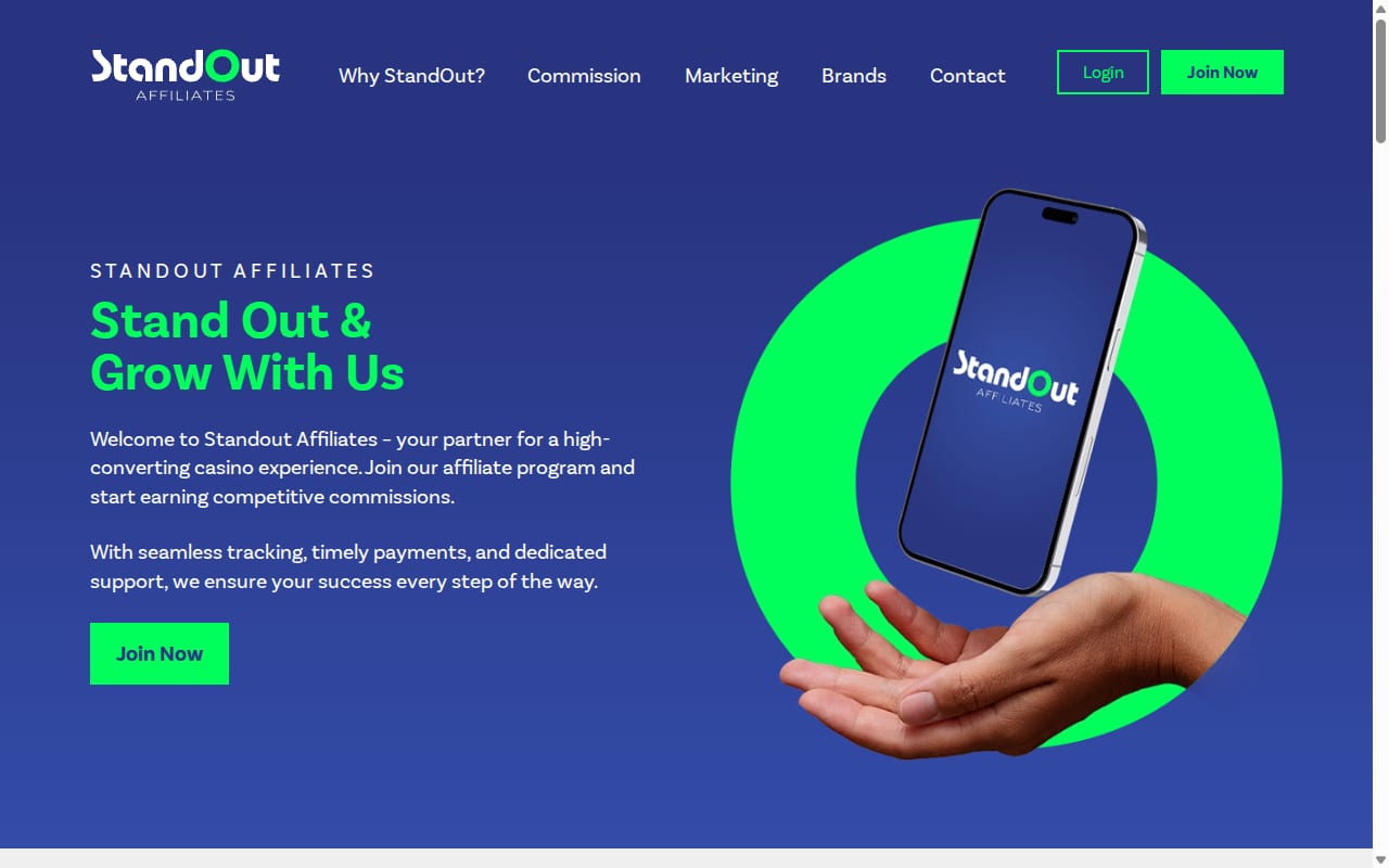 Standout Affiliates website screenshot