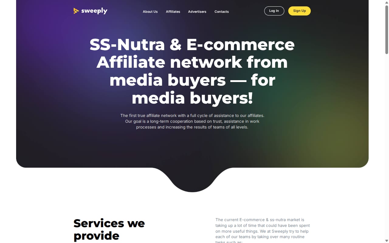 Sweeply website screenshot